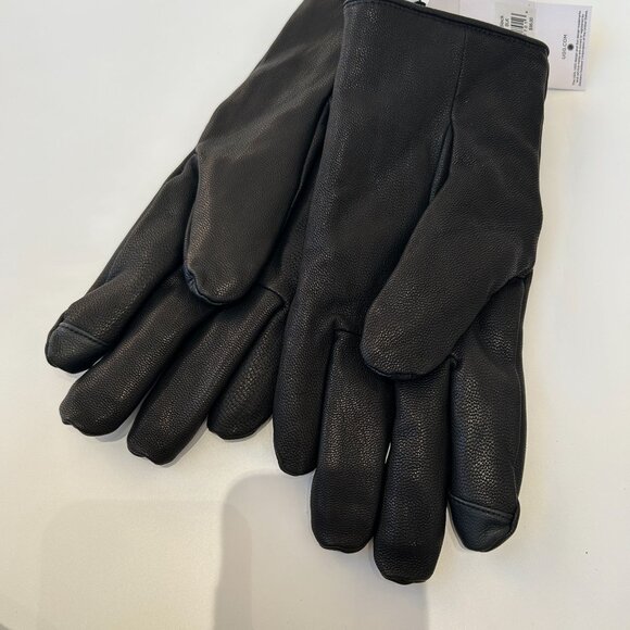 NWT UGG Black Leather Touchscreen-Compatible Gloves XL NEW - Picture 6 of 8